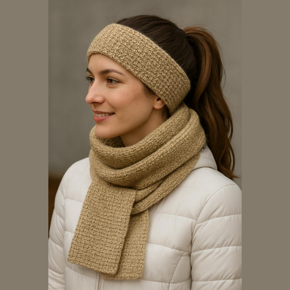 K Studio Gold Tan Metallic Infinity Scarf